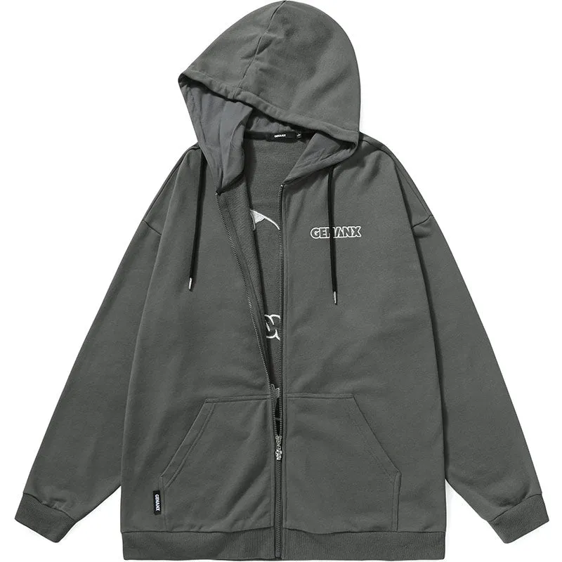 Casual Plain Embroidery Jacket With Hooded