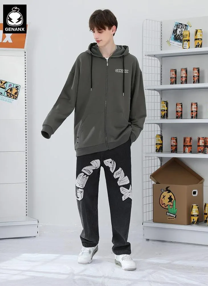 Casual Plain Embroidery Jacket With Hooded