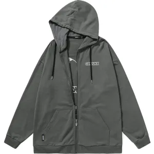 Casual Plain Embroidery Jacket With Hooded
