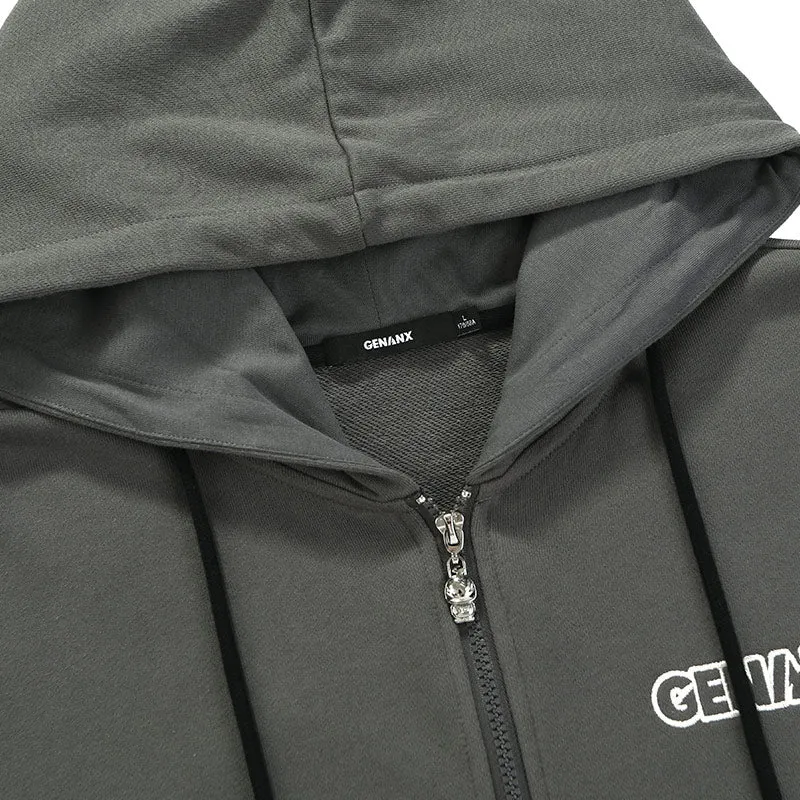 Casual Plain Embroidery Jacket With Hooded