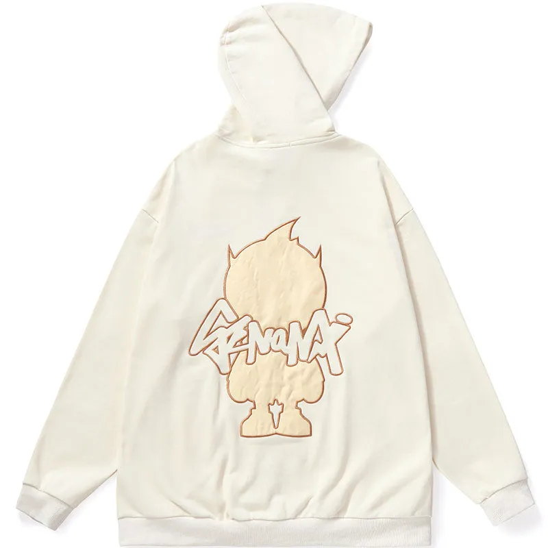Casual Plain Embroidery Jacket With Hooded