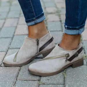 Casual Retro Zipper Boots
