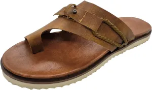Cathalem Gladiator Sandals for Women Orthopedic Sandals 2024 New Ring Loop Strap Flip Flops Flat Leather Sandals Women