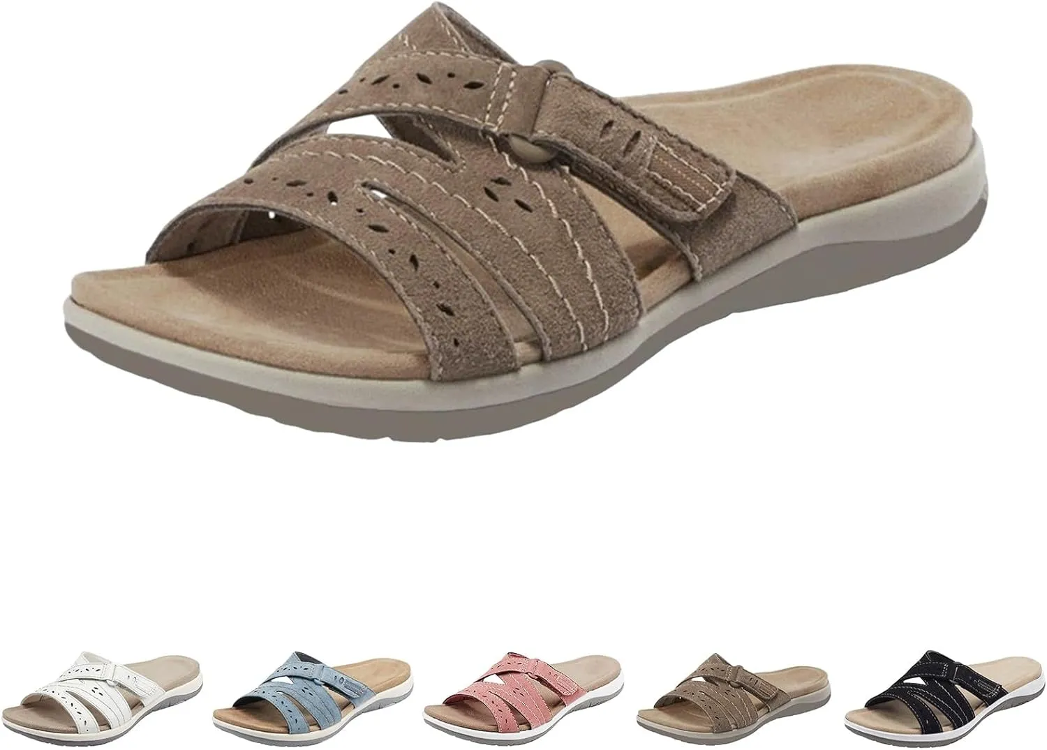 Cathalem Sandals for Women 2024 Comfortable Orthopedic Sandals Summer Walking Plantar Fasciitis Sandals with Arch Support