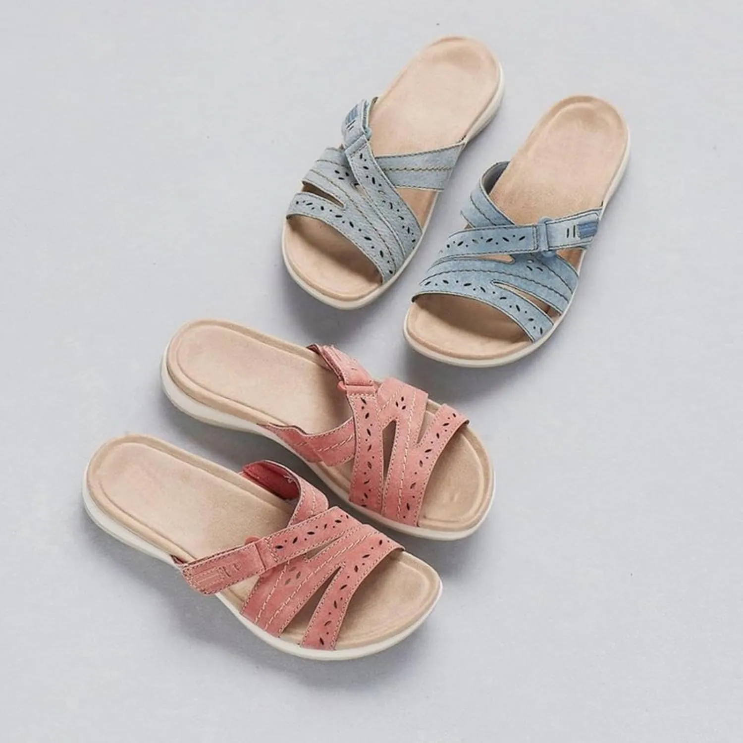 Cathalem Sandals for Women 2024 Comfortable Orthopedic Sandals Summer Walking Plantar Fasciitis Sandals with Arch Support