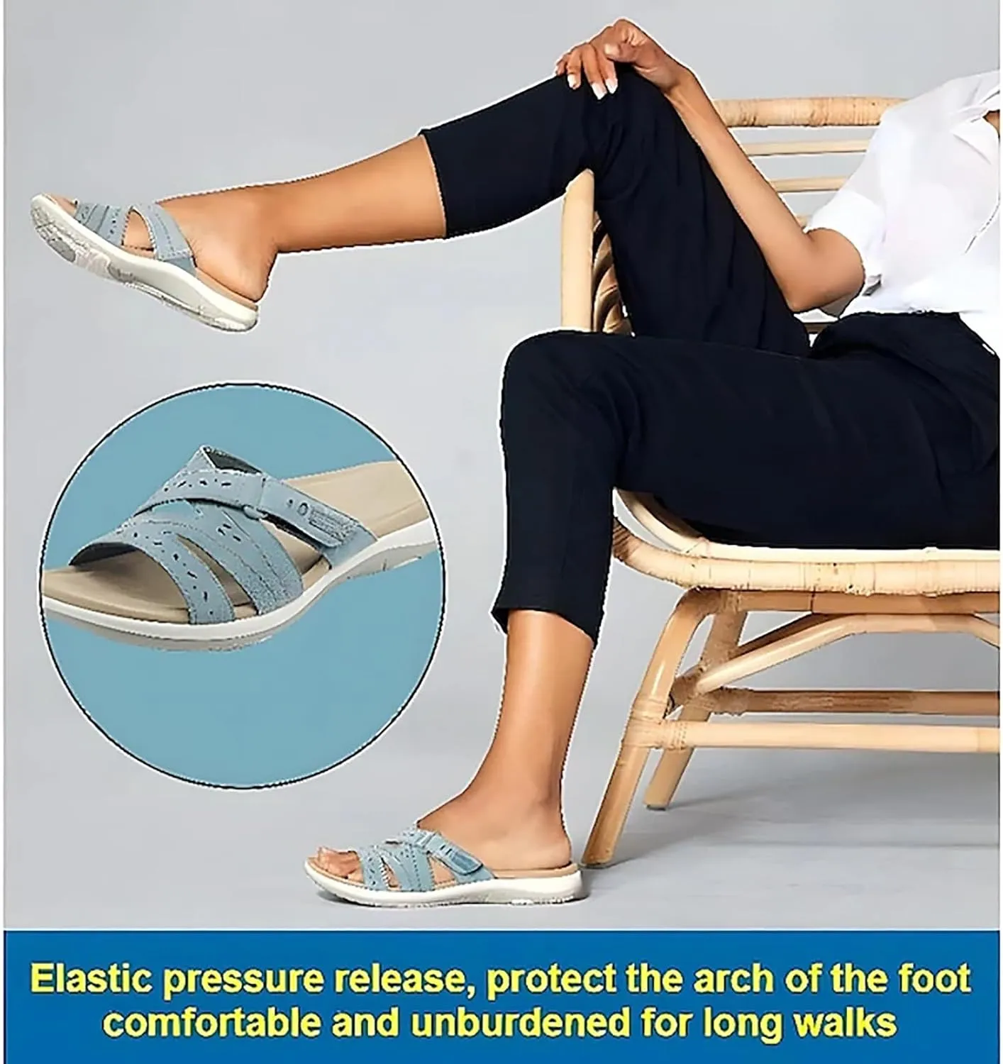 Cathalem Sandals for Women 2024 Comfortable Orthopedic Sandals Summer Walking Plantar Fasciitis Sandals with Arch Support