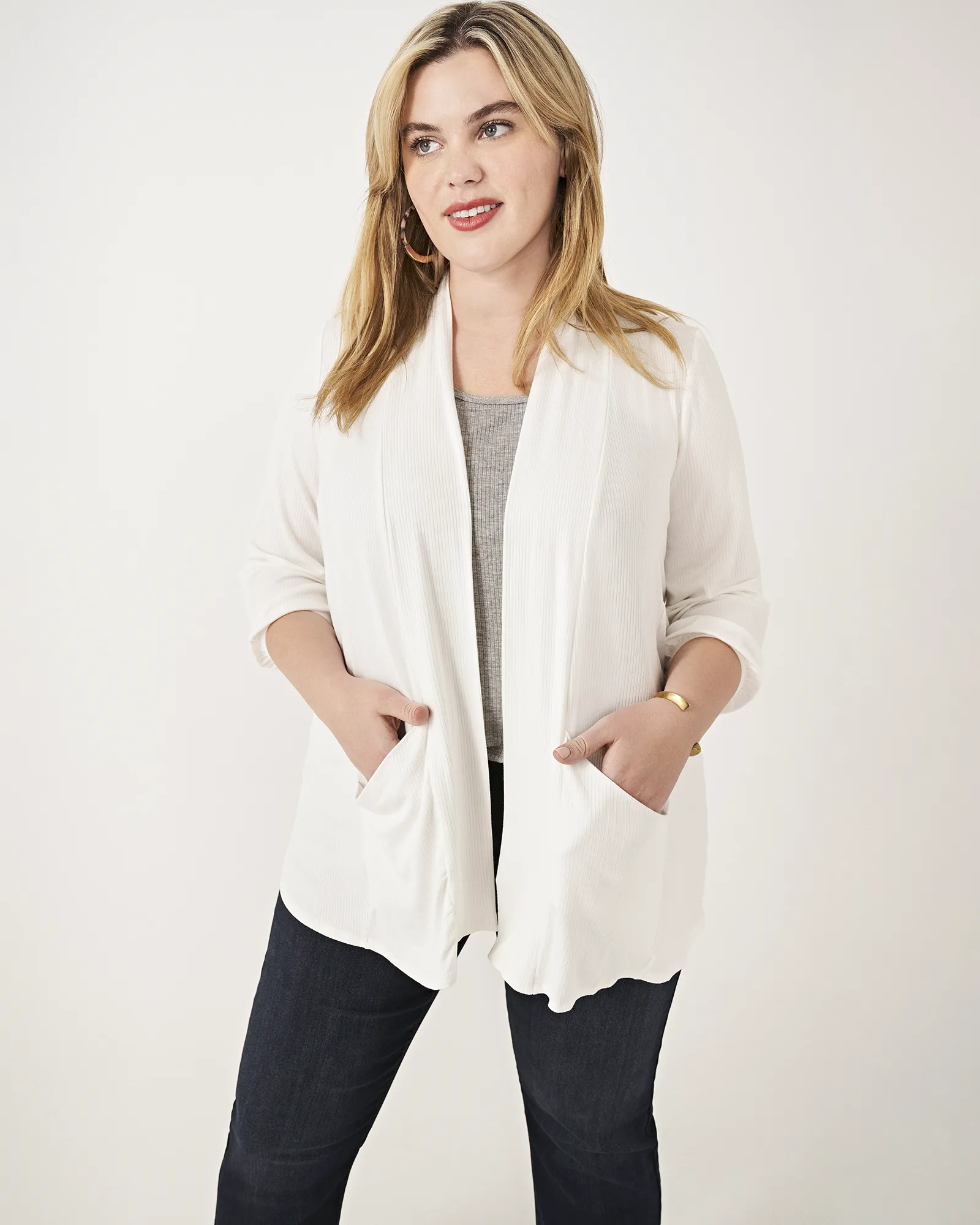 Cia 3/4 Sleeve Cardigan | Ivory