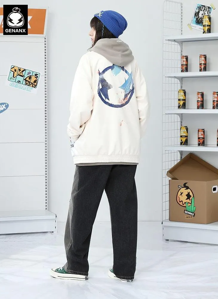 Comic Landscape Illustration Print Jacket
