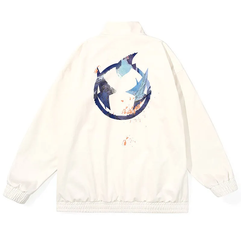 Comic Landscape Illustration Print Jacket