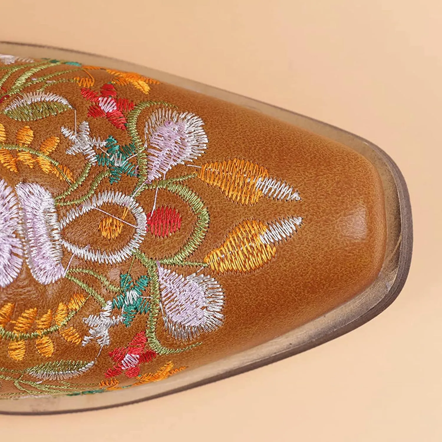 Cowboy Boots for Women Cowgirl Boots Western Fashion Stitched Embroidered Chunky Heels Slip on Black Cowgirl Boots