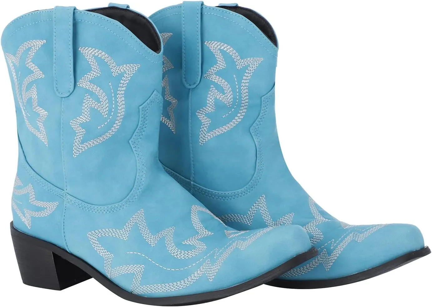 Cowgirl Boots Women Cowgirl Boots Women Slip on Pointed Toe Rubber Sole Stitched Embroidered Classic Western Boots