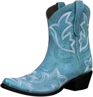 Cowgirl Boots Women Cowgirl Boots Women Slip on Pointed Toe Rubber Sole Stitched Embroidered Classic Western Boots