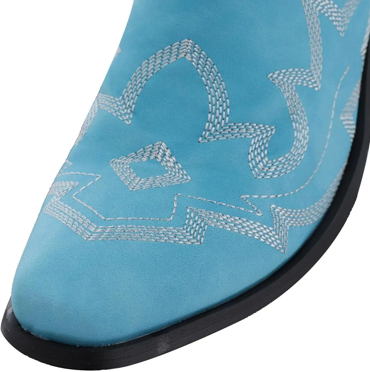 Cowgirl Boots Women Cowgirl Boots Women Slip on Pointed Toe Rubber Sole Stitched Embroidered Classic Western Boots