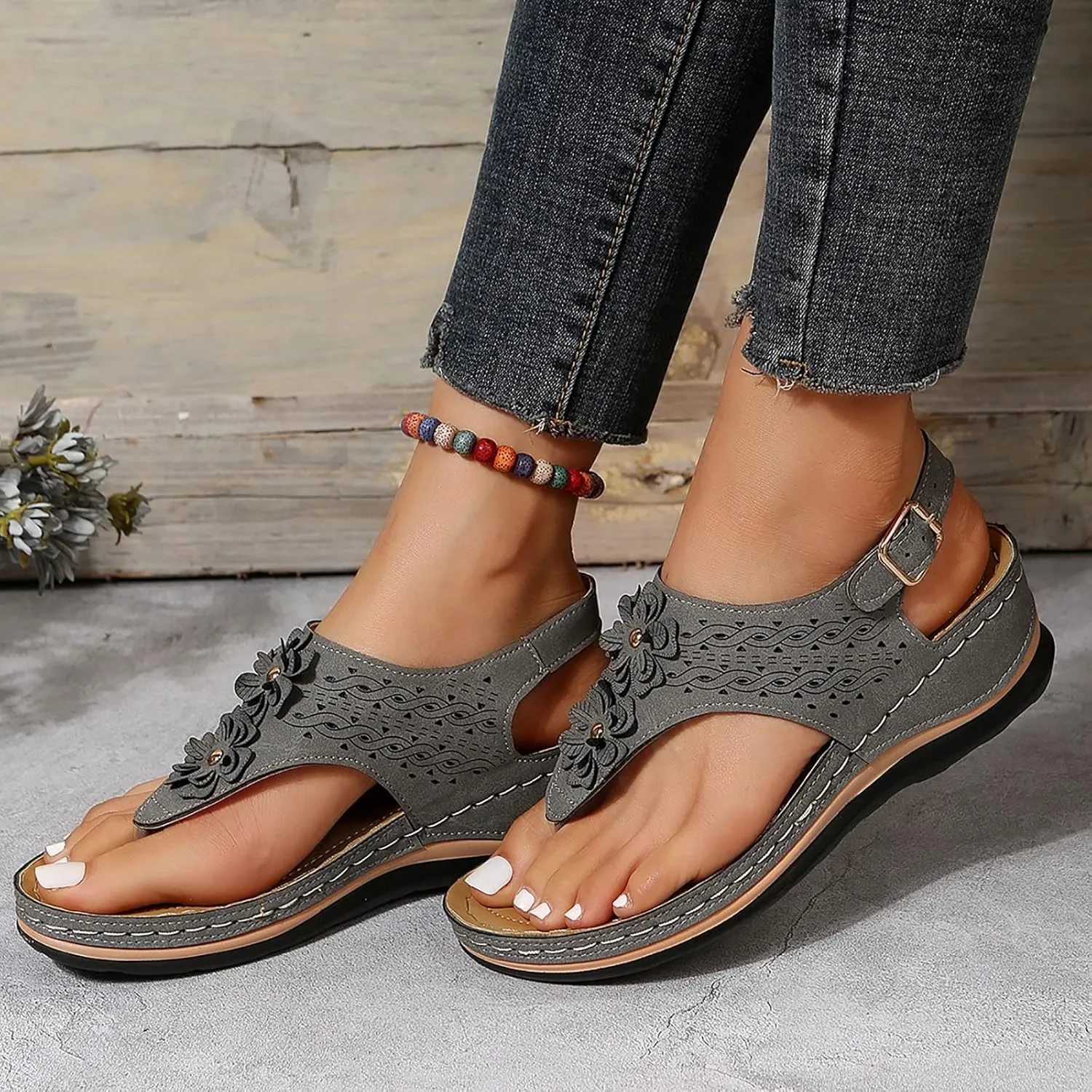Cute Sandals for Women Dressy, Womens Orthopedic Flip Flops Wedge Sandal 2025 Dressy Summer Comfortable Arch Support