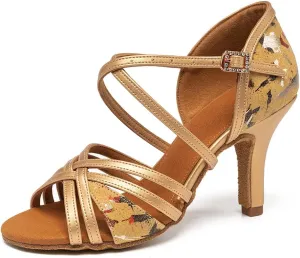 Dance Shoes for Women Latin Ballroom Professional Dancing Heels Shoes Open Toe Salsa Dance Shoes
