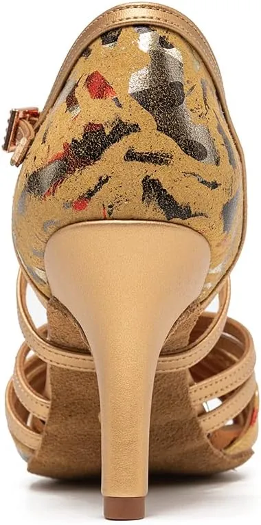Dance Shoes for Women Latin Ballroom Professional Dancing Heels Shoes Open Toe Salsa Dance Shoes