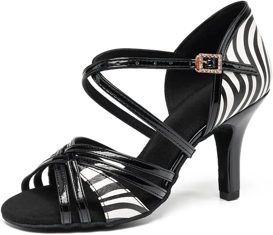 Dance Shoes for Women Latin Ballroom Professional Dancing Heels Shoes Open Toe Salsa Dance Shoes