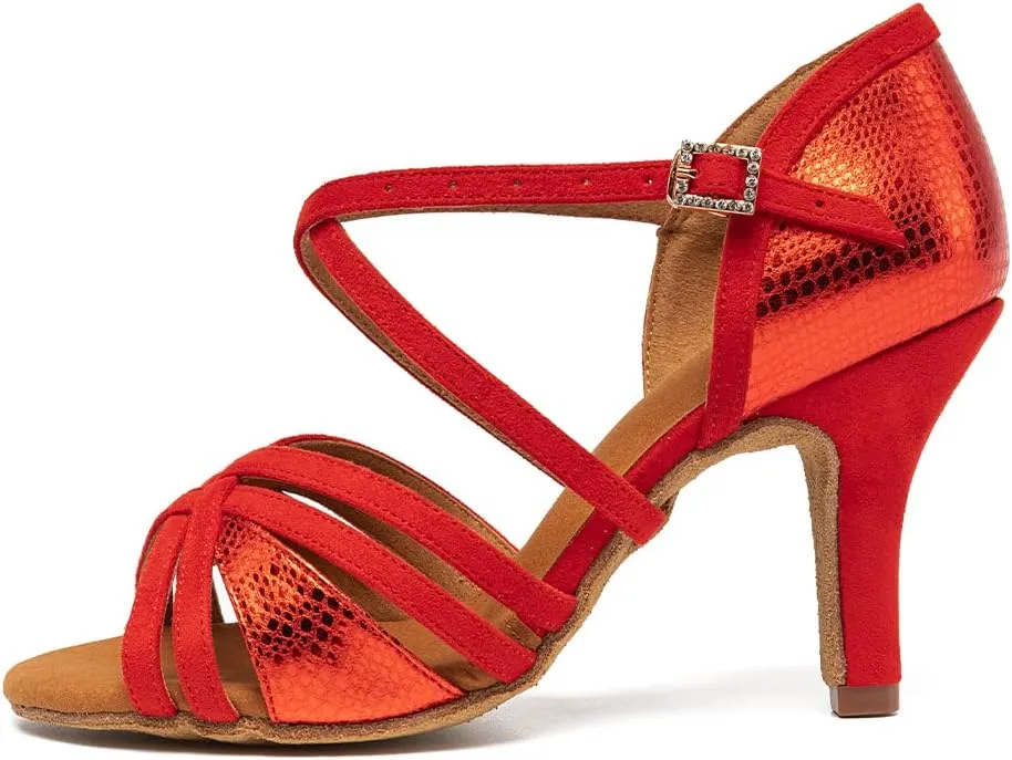 Dance Shoes for Women Latin Ballroom Professional Dancing Heels Shoes Open Toe Salsa Dance Shoes
