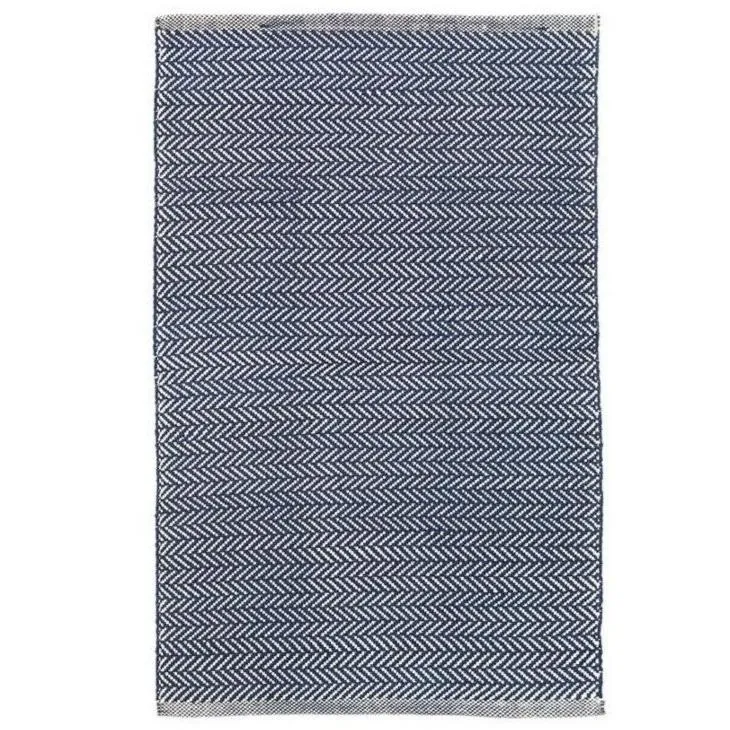 Dash & Albert Herringbone Navy/Ivory Indoor/Outdoor Rug