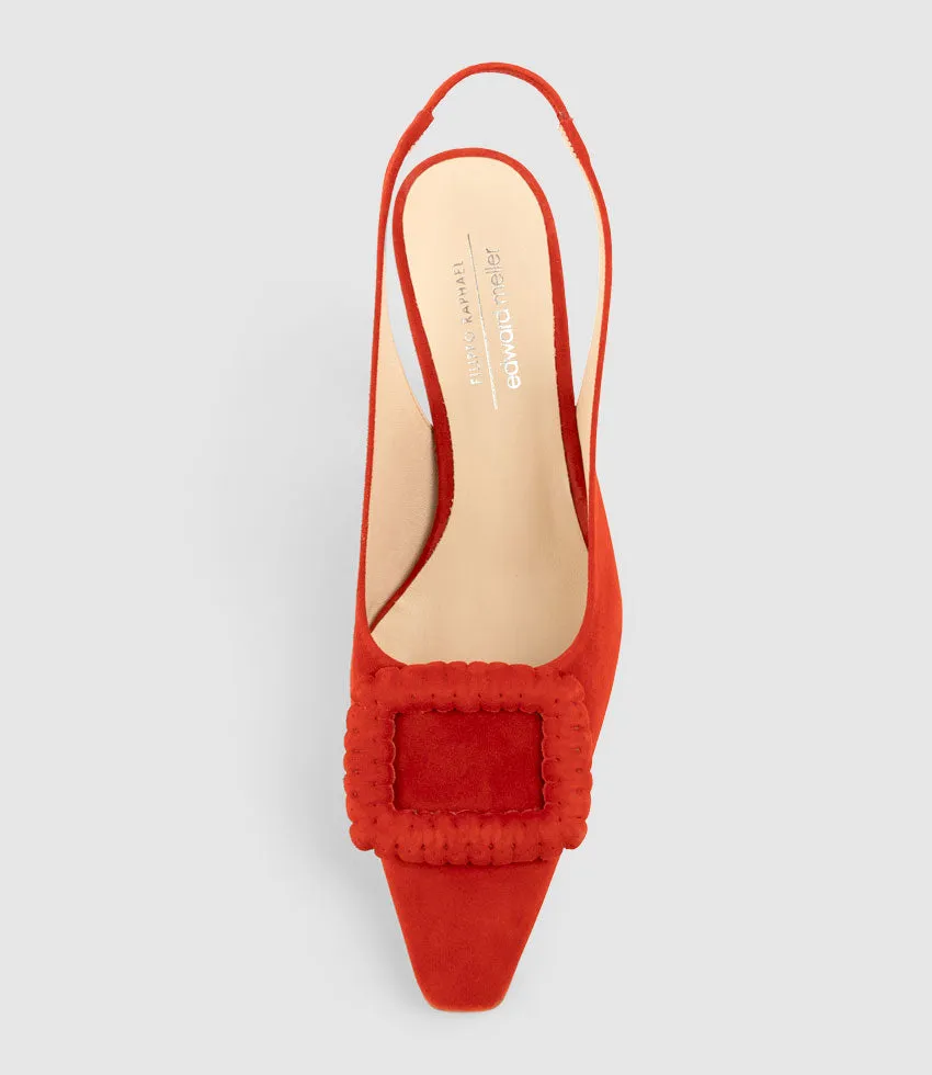 DELANEY80 Slingback with Ornament in Red Suede