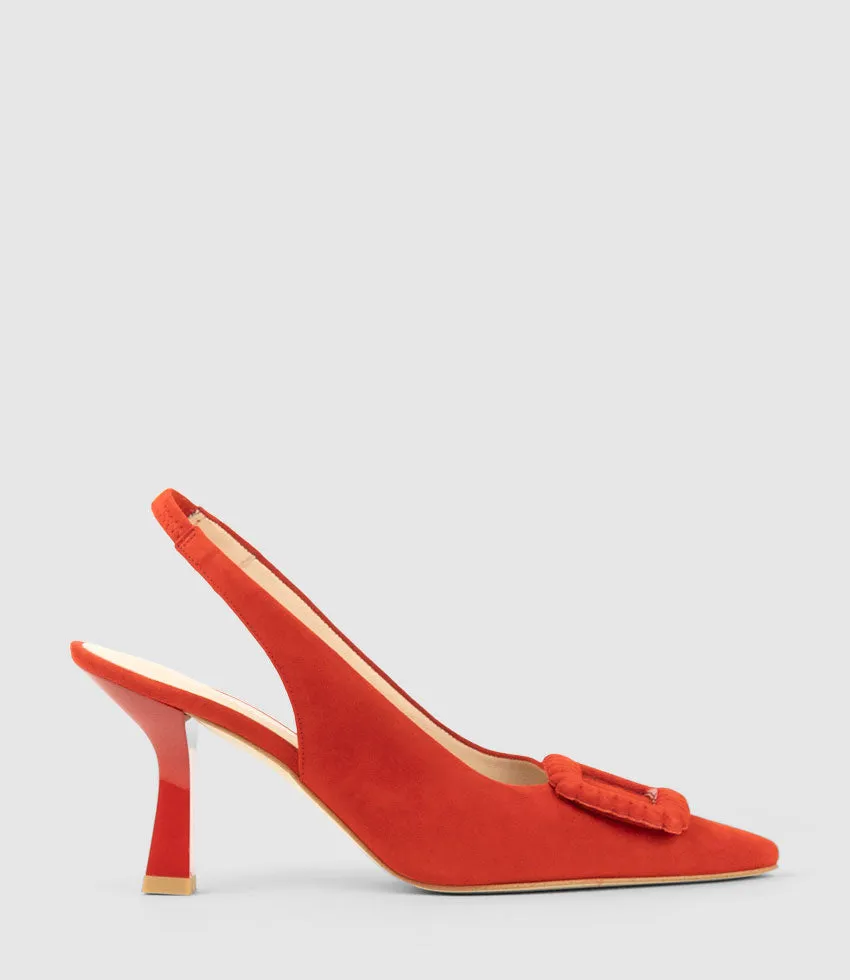 DELANEY80 Slingback with Ornament in Red Suede