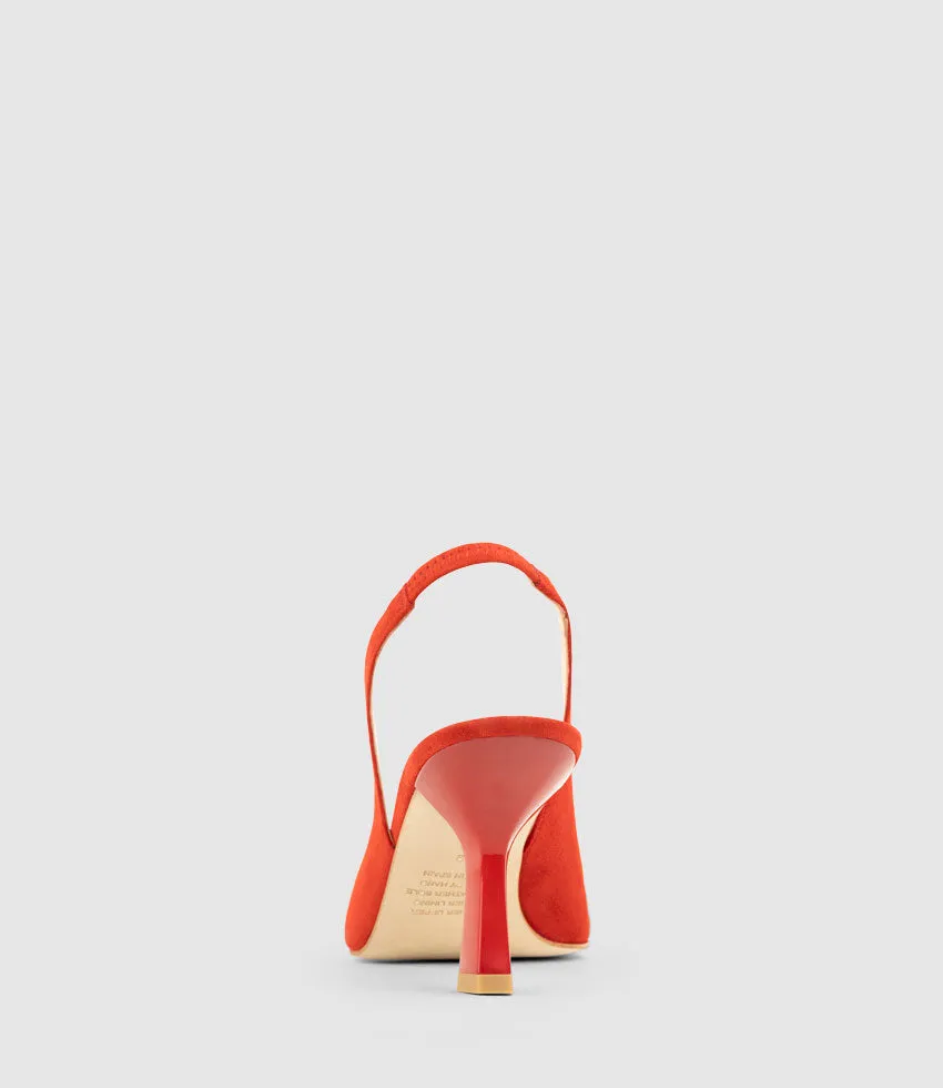 DELANEY80 Slingback with Ornament in Red Suede