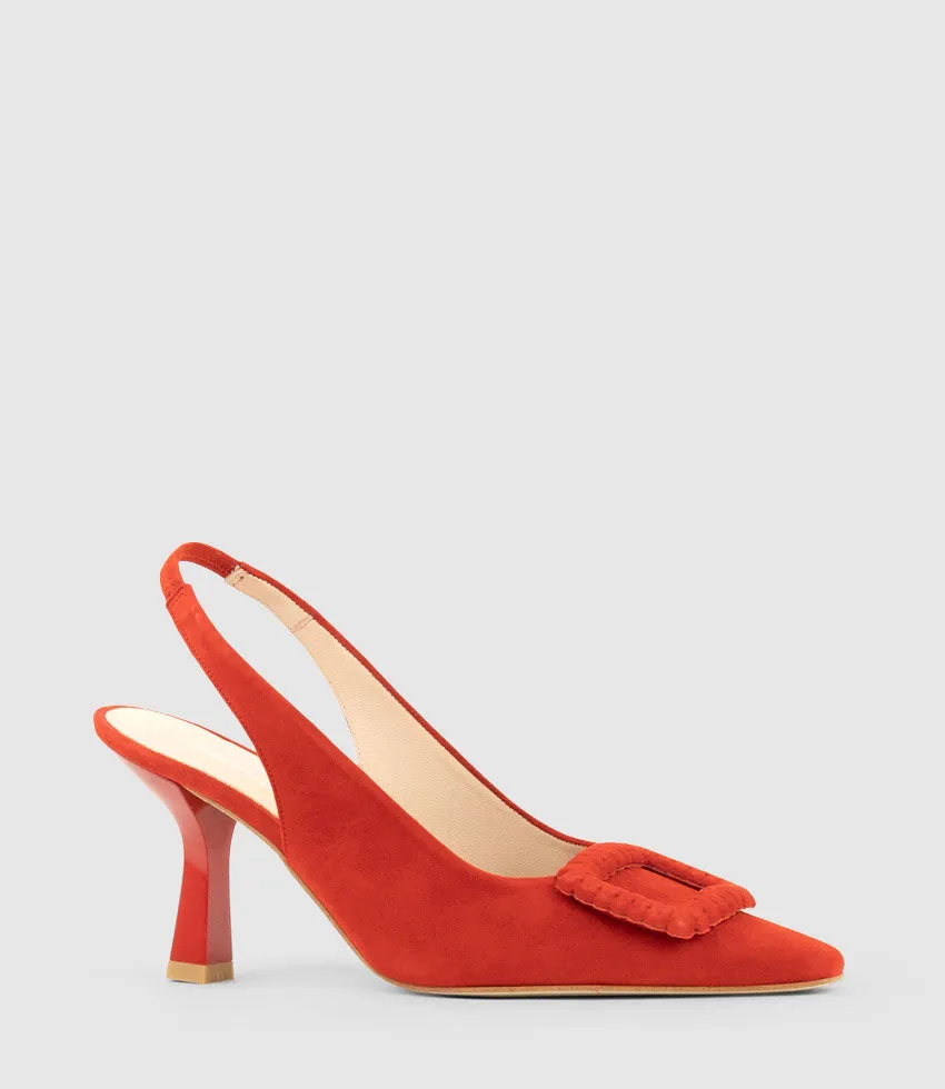 DELANEY80 Slingback with Ornament in Red Suede
