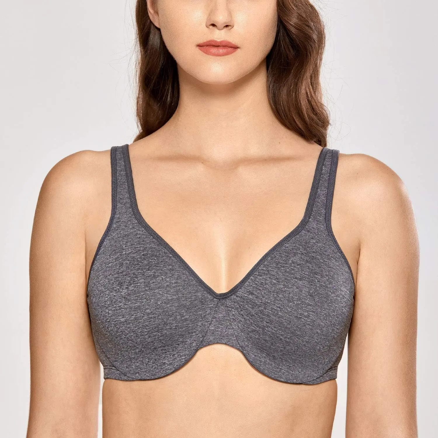 DELIMIRA Women's Minimizer Seamless Full Coverage Underwire Non Padded Bra