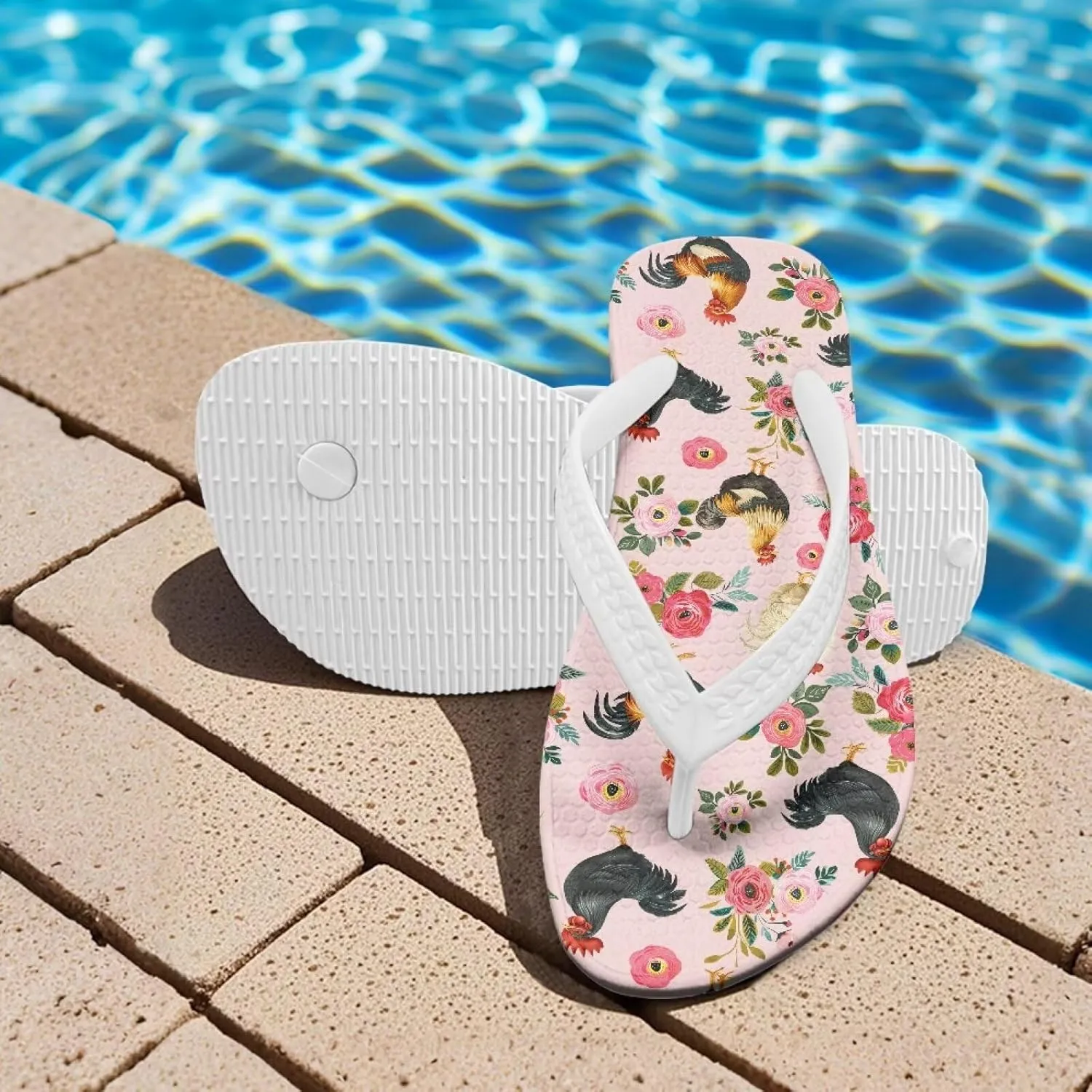Doojoayie Girls Flip Flops Cute Sandals for Girls Beach Sandals Kids Shower Shoes