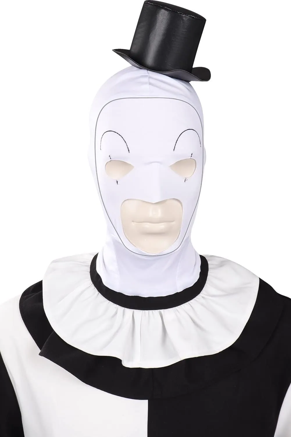 Feeriay Art Clown Cosplay Costume Outfits the Killer Art Clown Jumpsuit Bodysuit Headgear for Halloween