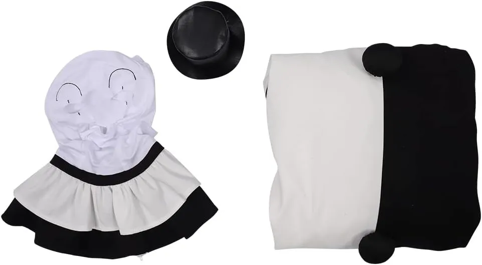 Feeriay Art Clown Cosplay Costume Outfits the Killer Art Clown Jumpsuit Bodysuit Headgear for Halloween