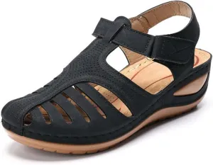 FFMA Sandals Womens Summer Closed Toe Orthopedic Wedge Sandals Hollow Platform Gladiator Sandals Dressy Summer Clearance Beach Shoes Arch Support