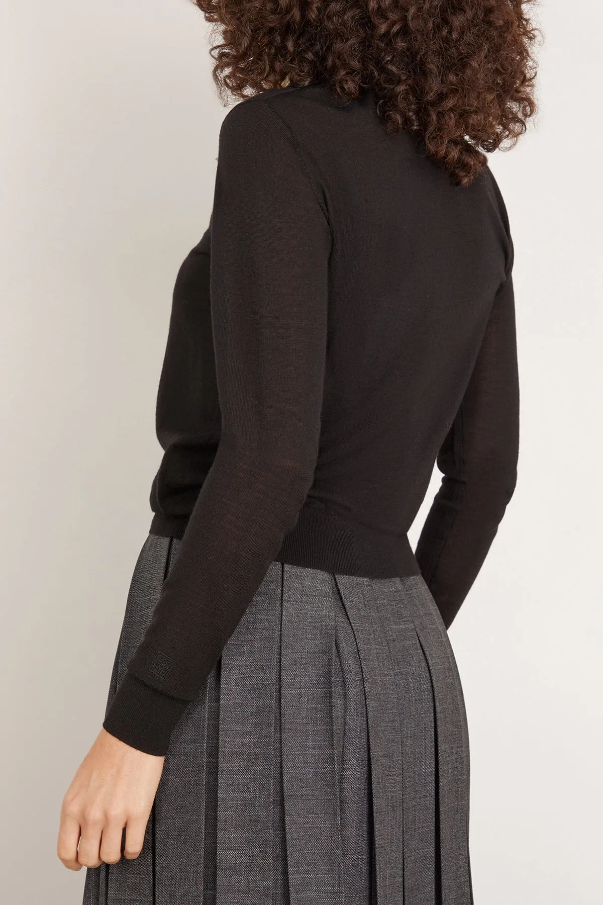 Fine Crew-Neck Knit in Black