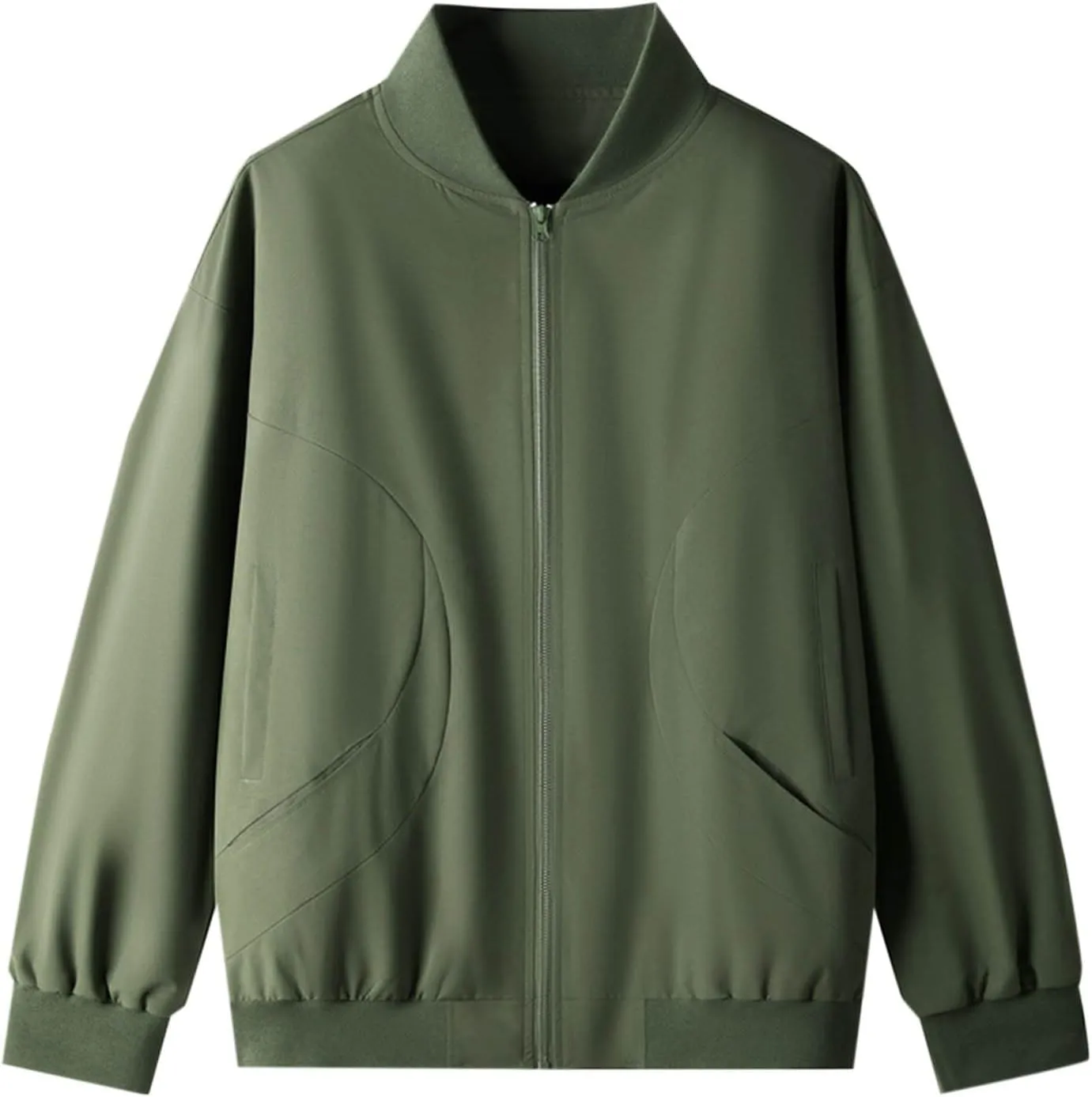 Finelylove Mens Bomber Jacket Lightweight Solid Zip Up Fall Windbreaker Casual Stylish Light Golf Jacket Big and Tall