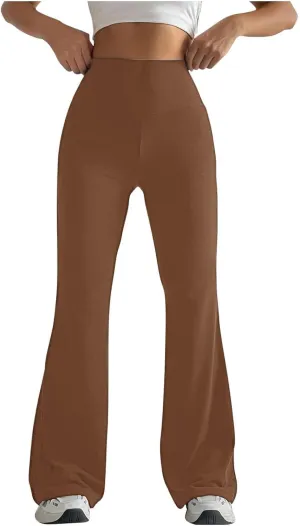 Flared Yoga Pants Women Flare Sweatpants Elastic High Waisted Bootcut Bell Bottoms Stretch Slim Fit Leggings