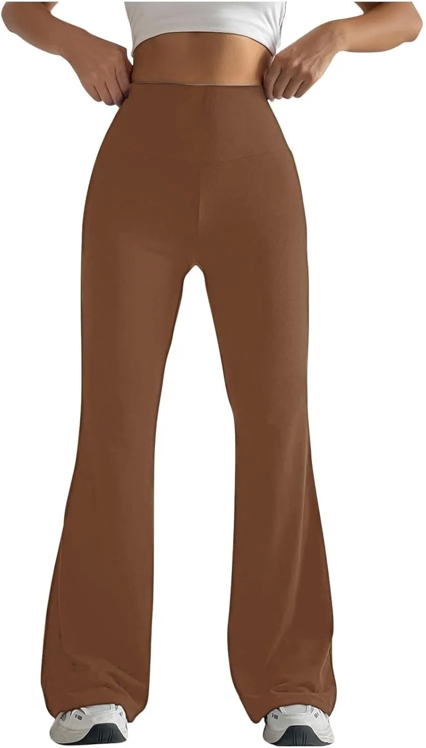 Flared Yoga Pants Women Flare Sweatpants Elastic High Waisted Bootcut Bell Bottoms Stretch Slim Fit Leggings