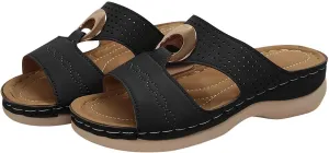 Flats Sandals Women Dressy Comfortable Open Toe Platform Wedges Shoes Casual Slip On Walking Sandals for Summer Slippers Slides