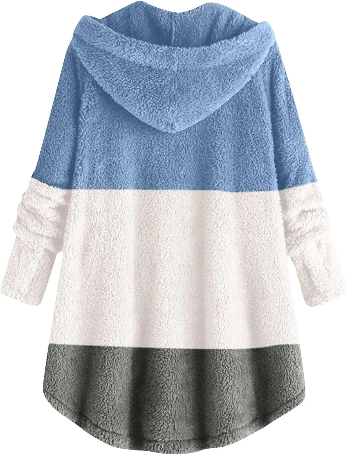 Fleece Zip Up Women Warm Winter Plus Size Cute Button Down Hooded Tops Teddy Coat Outerwear With Pockets Fall Jacket
