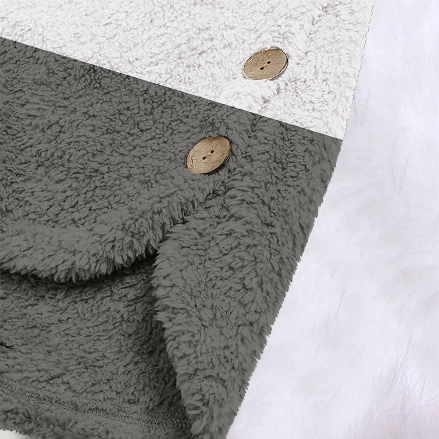 Fleece Zip Up Women Warm Winter Plus Size Cute Button Down Hooded Tops Teddy Coat Outerwear With Pockets Fall Jacket