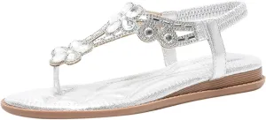 Flip Flops Sandals Women Summer Rhinestone Sandals Casual Arch Support Flop Flops Ankle Dress Strap Boho Beach Shoes