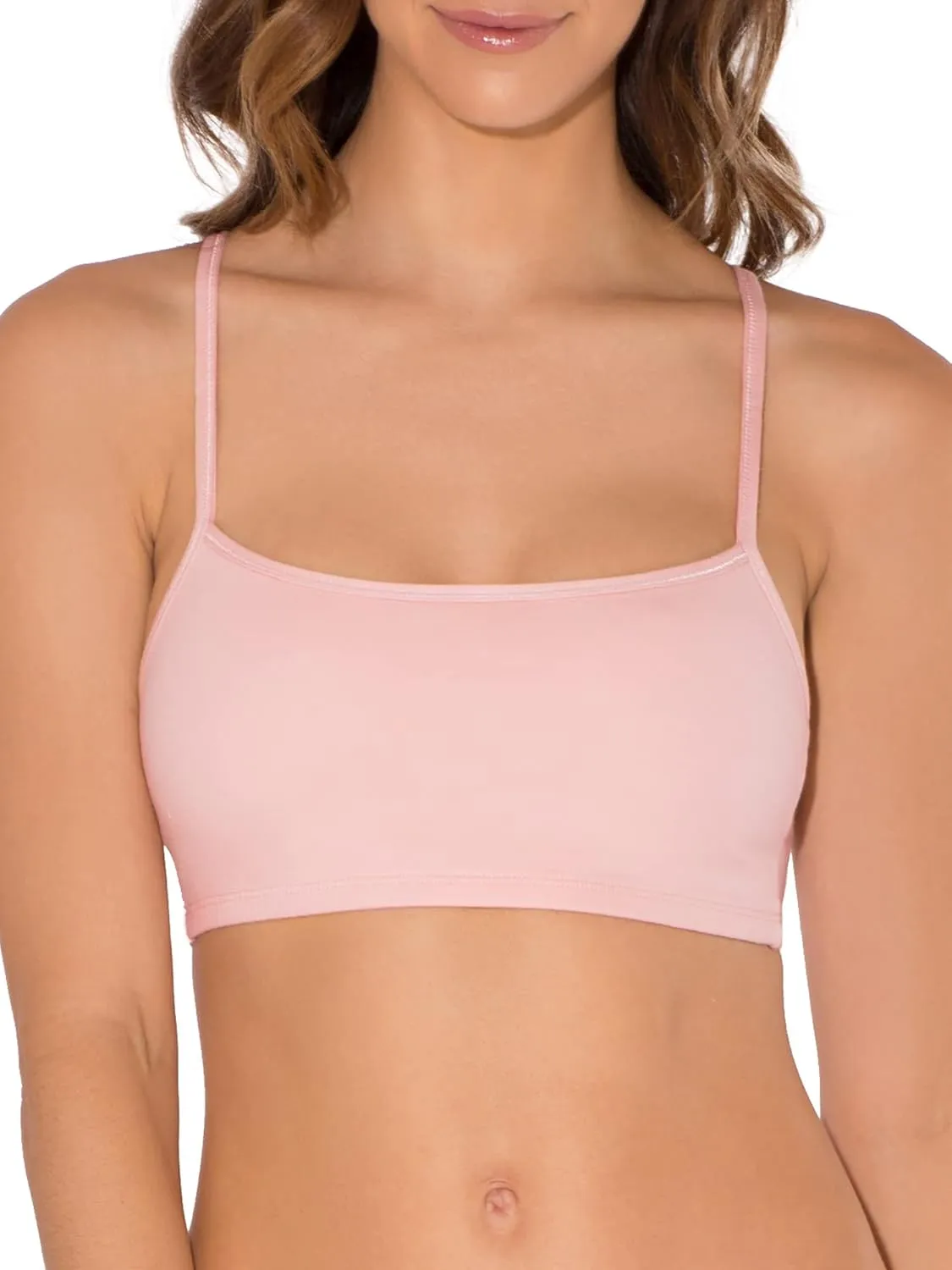 Fruit of the Loom Women's Spaghetti Strap Cotton Sports Bra-All-Day Comfort & Easy Movement