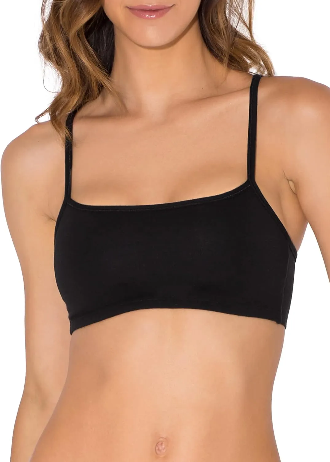 Fruit of the Loom Women's Spaghetti Strap Cotton Sports Bra-All-Day Comfort & Easy Movement