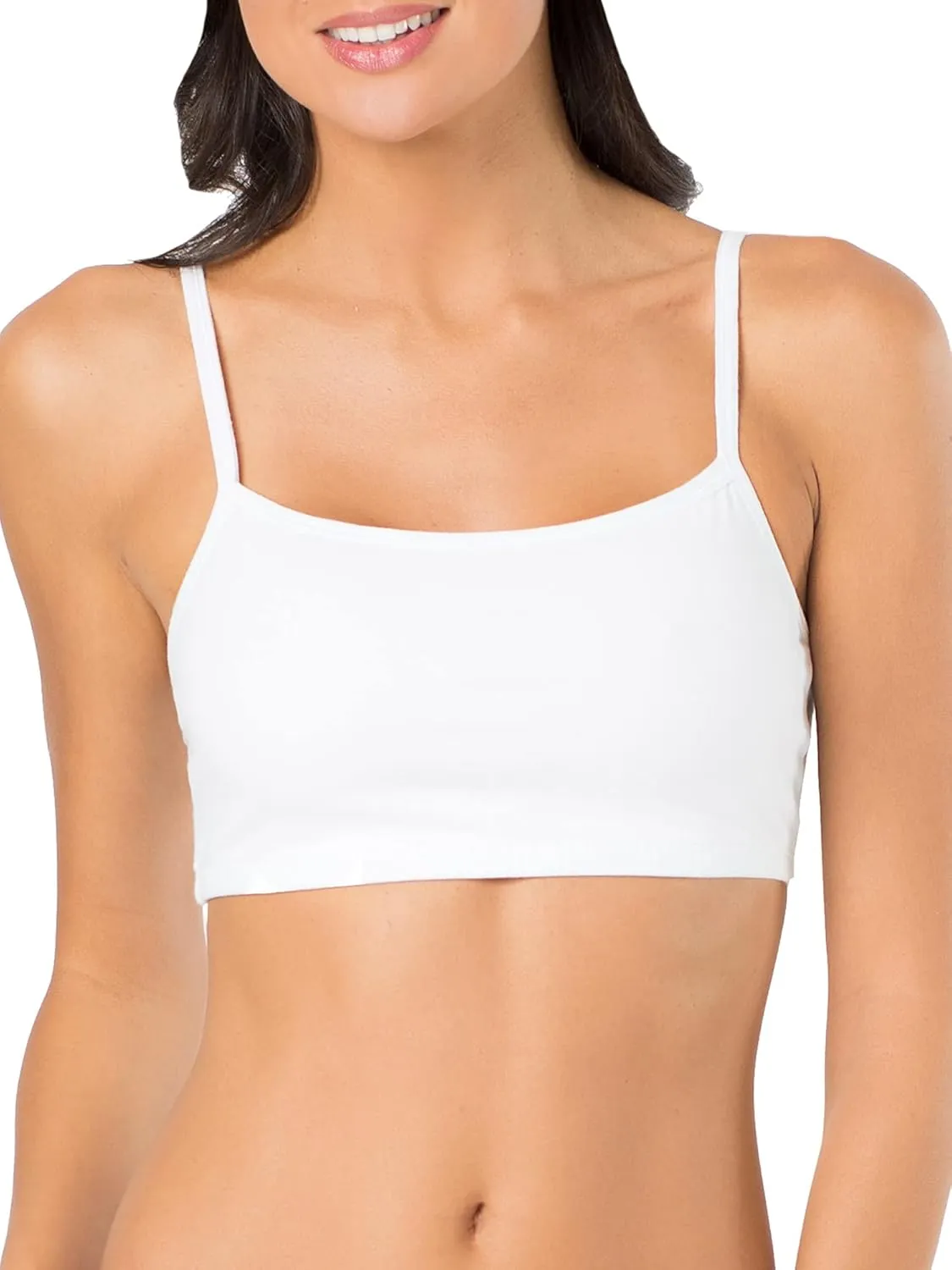 Fruit of the Loom Women's Spaghetti Strap Cotton Sports Bra-All-Day Comfort & Easy Movement