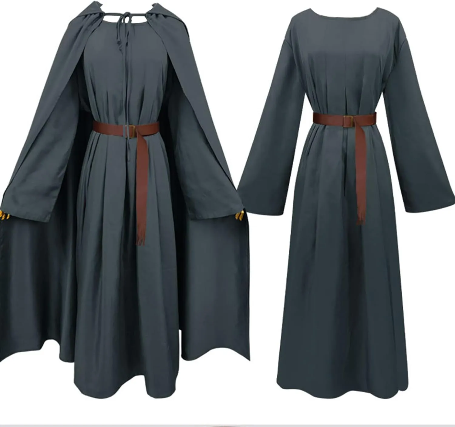 Ggandalf Cosplay Costume,Adult Cloak Hooded Cape Hat and Wig Dress Up