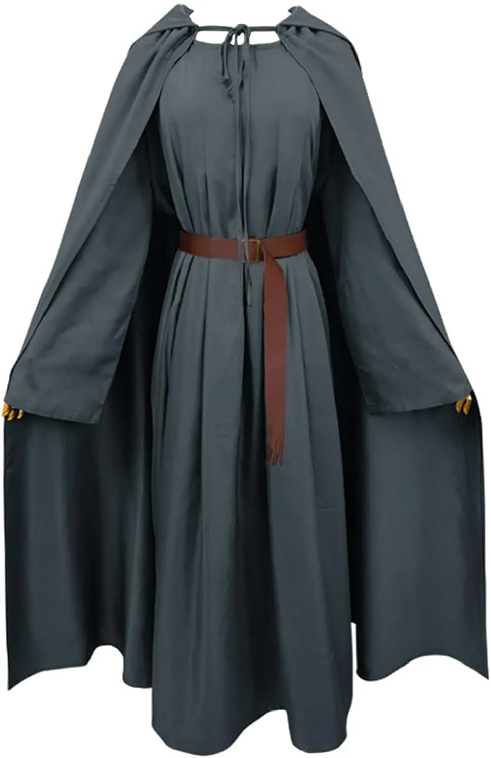 Ggandalf Cosplay Costume,Adult Cloak Hooded Cape Hat and Wig Dress Up