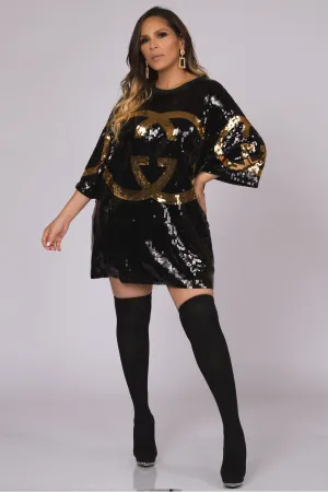 Giuliana Relaxed Sequin Mini Dress
