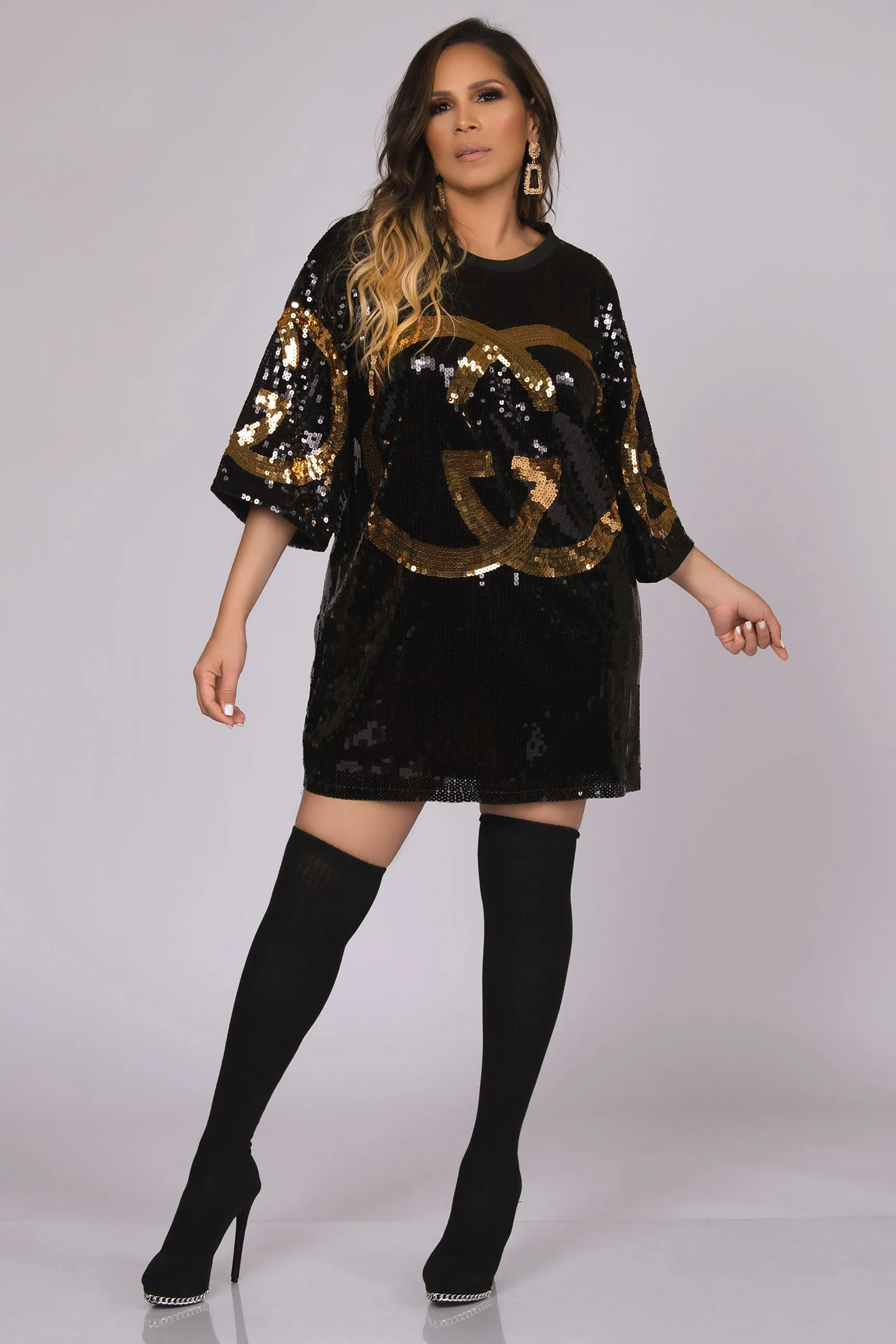 Giuliana Relaxed Sequin Mini Dress