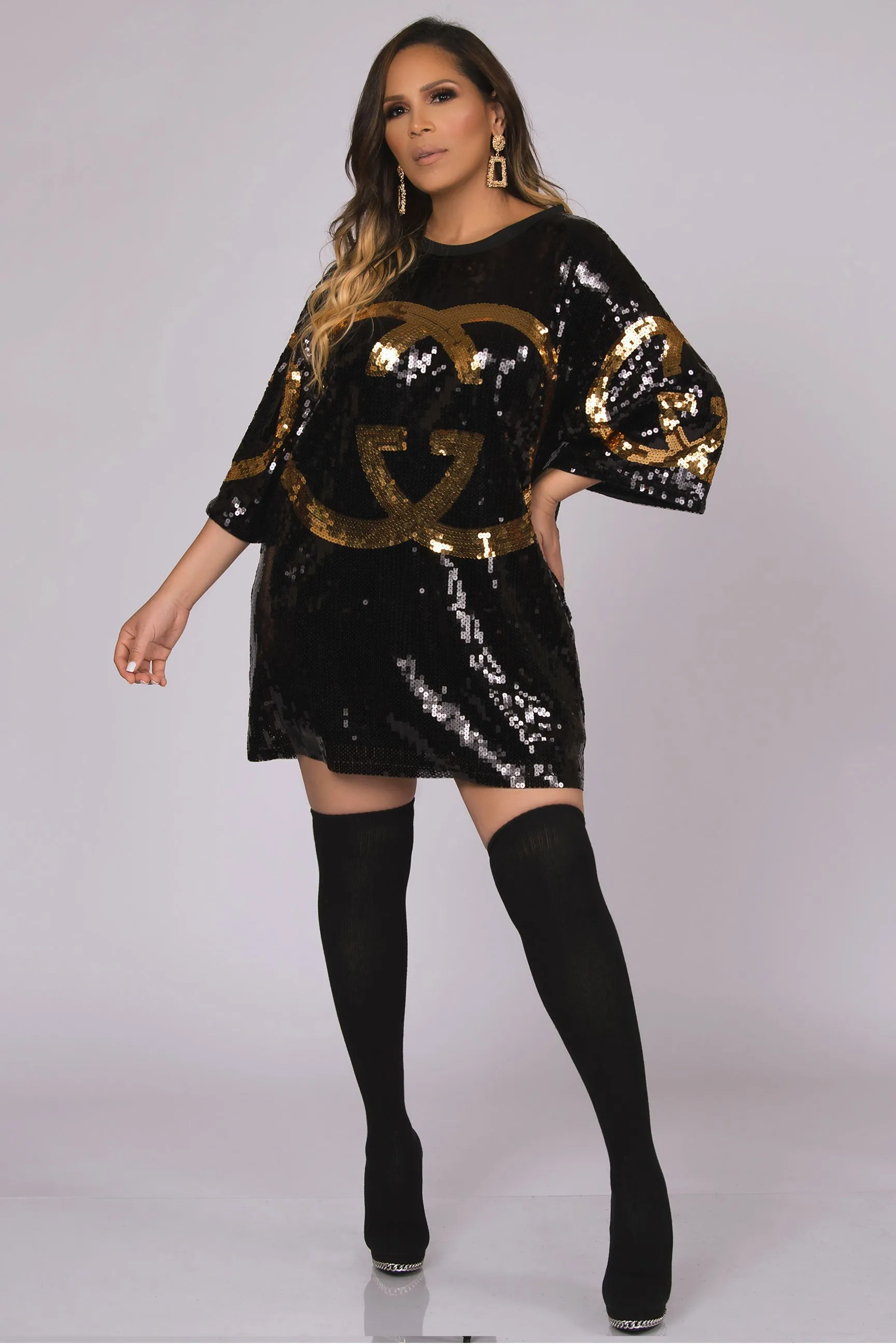 Giuliana Relaxed Sequin Mini Dress