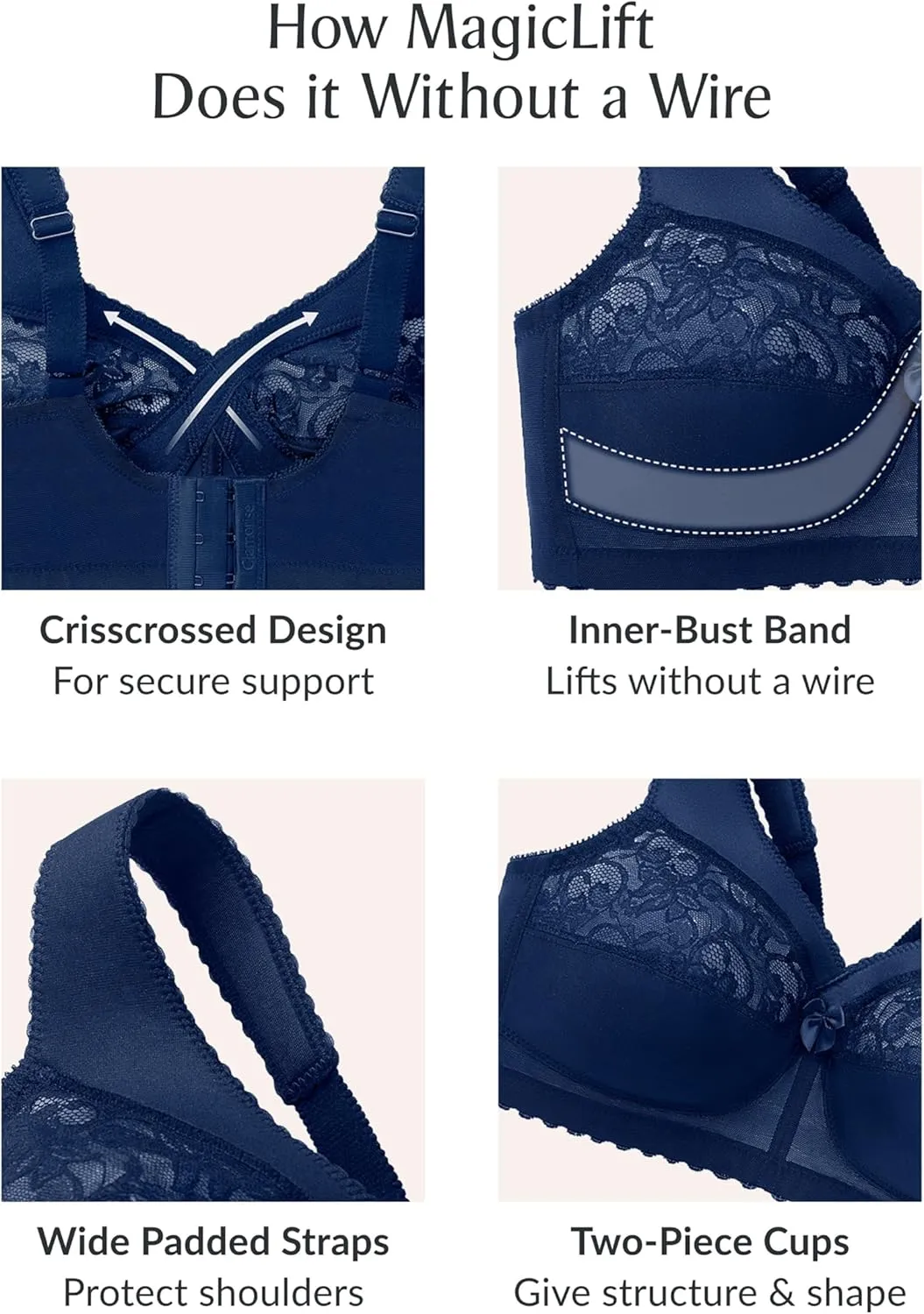Glamorise Women's Magiclift Original Support Bra Wirefree #1000