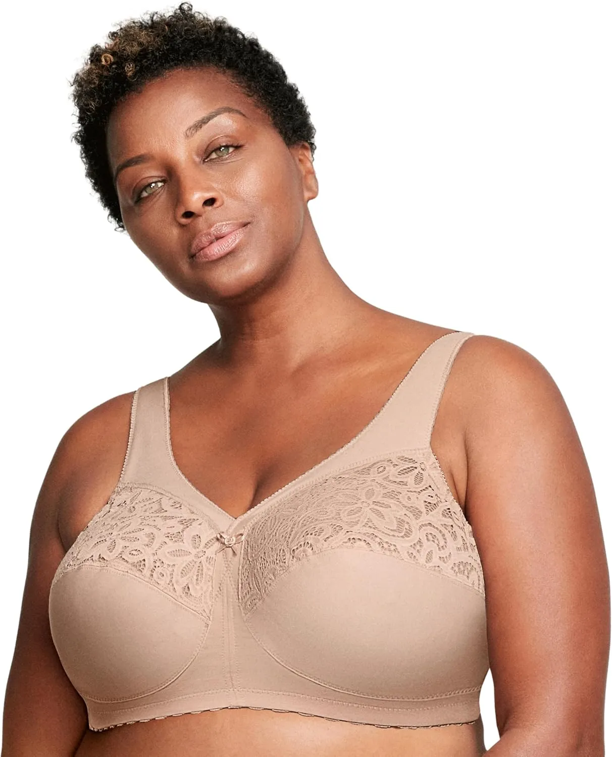 Glamorise Women's Plus Size MagicLift Cotton Support Bra Wirefree #1001